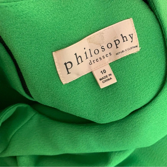 Philosophy Emerald Green Casual Textured Midi Dress Size 10 - Picture 10 of 11